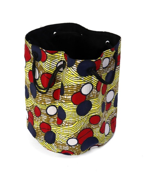 UNBILLION（アンビリオン）の「アフリカンスクエアー AFRICANSQUARE / パーニュ巾着（ショルダーバッグ・レディース・ブルー/レッド/ホワイト・FREE）」の4枚目の写真