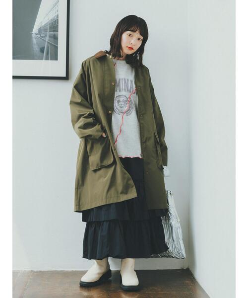 ehka sopo(エヘカソポ)の「シャカシャカティアードスカート(スカート・レディース・ブラック/グレー/カーキ・F)」の5枚目の写真