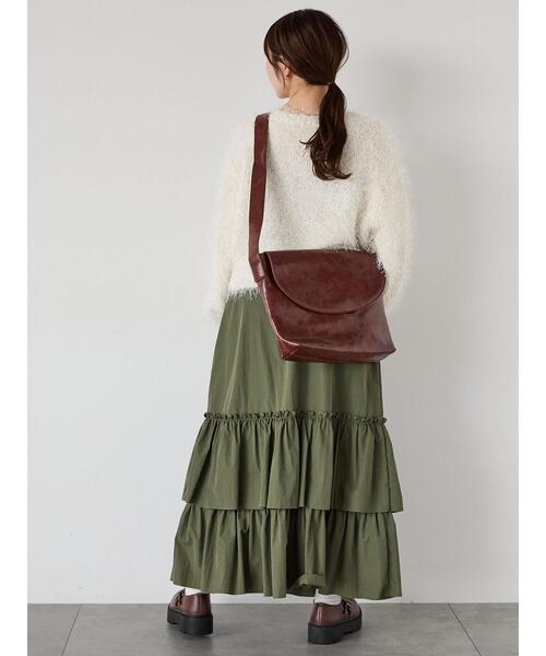 ehka sopo(エヘカソポ)の「シャカシャカティアードスカート(スカート・レディース・ブラック/グレー/カーキ・F)」の11枚目の写真