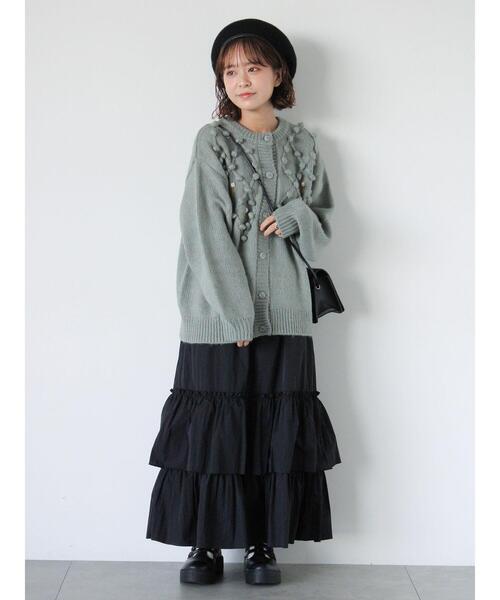 ehka sopo(エヘカソポ)の「シャカシャカティアードスカート(スカート・レディース・ブラック/グレー/カーキ・F)」の22枚目の写真