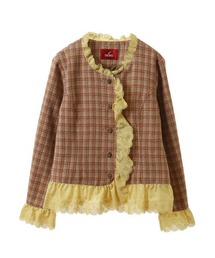 VIVID BOUTIQUE ハナエモリ ツイードジャケット パール ピンク M VIVID BOUTIQUE ハナエモリ ツイードジャケット パール ピンク M