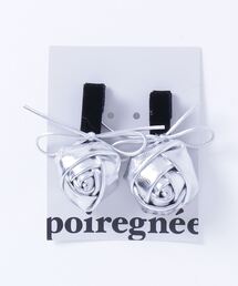 poiregnee | ［select］ローズリボンヘアクリップ 2個セット(ヘアピン)