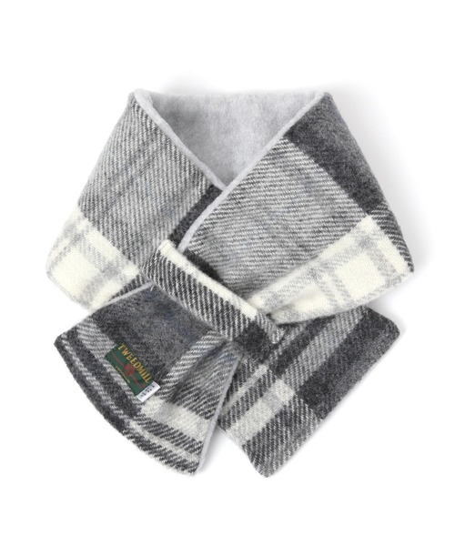 TWEED MILL（ツイードミル）の「【TWEEDMILLR(ツイードミル)】チェック柄ティペット（ストール/ショール・レディース・グレー/レッド/ベージュ・0）」の2枚目の写真