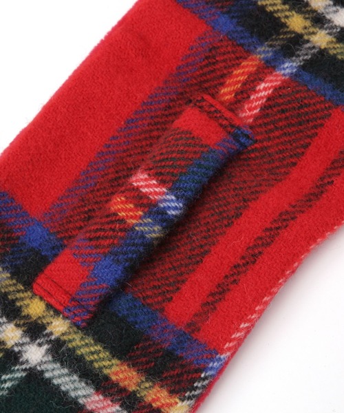 TWEED MILL（ツイードミル）の「【TWEEDMILLR(ツイードミル)】チェック柄ティペット（ストール/ショール・レディース・グレー/レッド/ベージュ・0）」の9枚目の写真