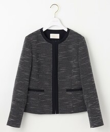 新品⭐︎ any sis ノーカラー　ジャケット　セレモニー　式典 リップルボーダーストレッチ ノーカラージャケット / any SiS