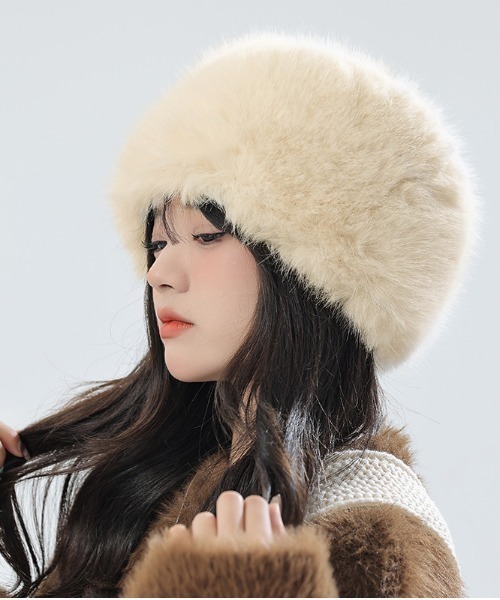 paravion（パラビオン）の「ボリュームファーハット（ハット・レディース・ブラウン/ホワイト/ブラック・FREE）」の2枚目の写真