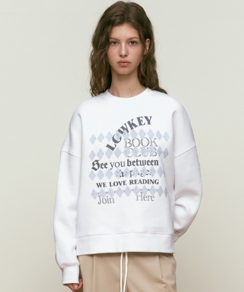 【セール】KIRSH LOWKEY BOOK CLUB ARGYLE PATTERN SWEATSHIRT ローキー ブック クラブ アーガイル パターン スウェット（スウェット）｜KIRSH（キルシー）