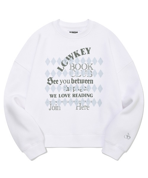 ★KIRSH★ Lowkey Book Club Argyle Pattern Sweatshirt Black LOWKEY BOOK CLUB ARGYLE PATTERN SWEATSHIRT [BLACK] - KIRSH