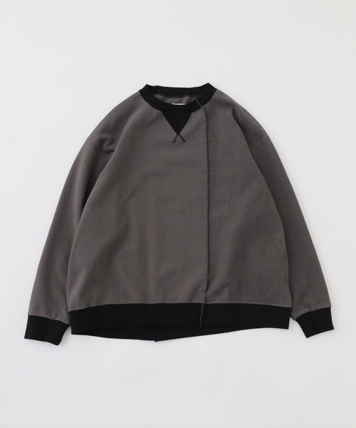 セール】Name./ネーム ASYMMETRIC SWITCHING SWEAT SHIRT