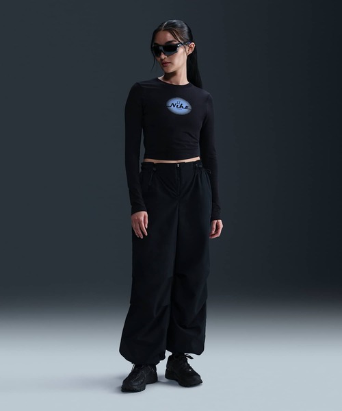 tシャツ NIKE/ナイキ ショート丈 ウィメンズ ニット ロングスリーブ クロップド トップ HQ2974-010 レディース NIKE ナイキ 長袖 Tシャツ レディース ショート丈 ウィメンズ