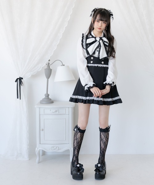 ADEAM By FOXEY ボウタイ リボン ブラウス 後ろカットレース ADEAM By FOXEY ボウタイ リボン ブラウス 後ろカットレース