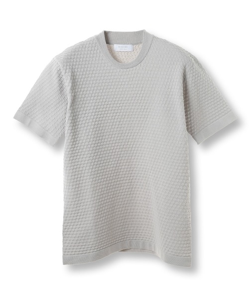 MEN'S BIGI（メンズビギ）の「ブリスターニットジャカードカットソー（Tシャツ/カットソー・メンズ・ブラック/ホワイト/ブルー/グレー・02/01/04/03）」の3枚目の写真