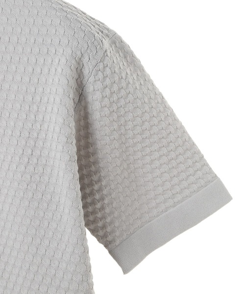 MEN'S BIGI（メンズビギ）の「ブリスターニットジャカードカットソー（Tシャツ/カットソー・メンズ・ブラック/ホワイト/ブルー/グレー・02/01/04/03）」の6枚目の写真