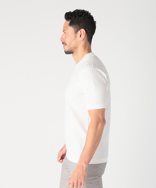 MEN'S BIGI（メンズビギ）の「ブリスターニットジャカードカットソー（Tシャツ/カットソー・メンズ・ブラック/ホワイト/ブルー/グレー・02/01/04/03）」の21枚目の写真