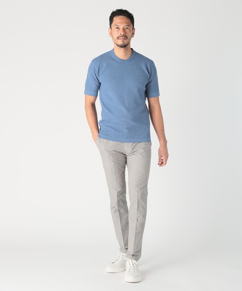 MEN'S BIGI（メンズビギ）の「ブリスターニットジャカードカットソー（Tシャツ/カットソー・メンズ・ブラック/ホワイト/ブルー/グレー・02/01/04/03）」の13枚目の写真