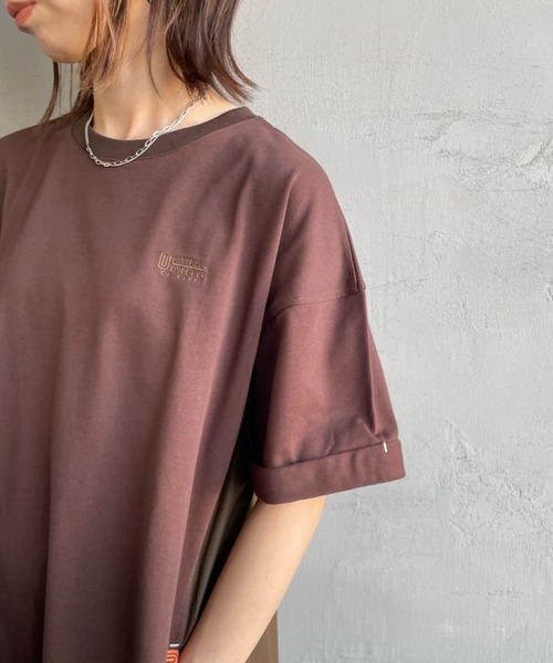 UNIVERSAL OVERALL（ユニバーサルオーバーオール）の「[UNIVERSAL OVERALL/ユニバーサルオーバーオール] 別注 異素材切り替え マキシ丈ワンピース（ワンピース・レディース・ネイビー/ブラック/ブラウン・F）」の17枚目の写真