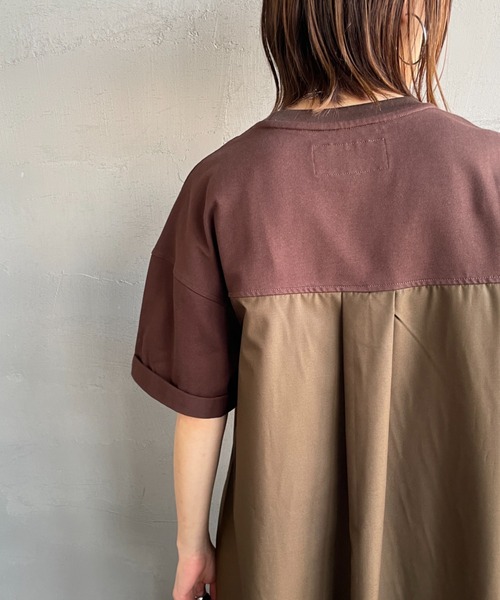 UNIVERSAL OVERALL（ユニバーサルオーバーオール）の「[UNIVERSAL OVERALL/ユニバーサルオーバーオール] 別注 異素材切り替え マキシ丈ワンピース（ワンピース・レディース・ネイビー/ブラック/ブラウン・F）」の18枚目の写真