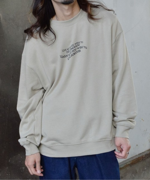 MODISH GAZE（モディシュガゼ）の「【MODISH GAZE】薔薇プリントオーバーサイズスウェット(CP)（スウェット・レディース・グレイッシュベージュ/オフホワイト/チャコール・M/L）」の21枚目の写真