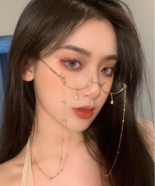 Burner（バーナー）の「【OKUOKU　0909】アンダーリム 下フレーム 眼鏡 メガネ レディス おしゃれ 伊達メガネ レンズなし ハーフフレーム ゴスロリ ロリータ oku-sung-638667176547-2 Nn（メガネ・メンズ・シルバー/ゴールド/ブラック・FREE）」の6枚目の写真