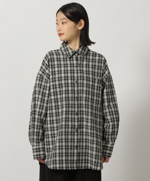 LAKOLE（ラコレ）の「チェックシャツ長袖 / 292189（シャツ/ブラウス・レディース・ブラック/ベージュ/ブルー/ブラウン・FREE）」の14枚目の写真