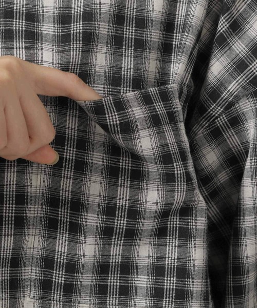 LAKOLE（ラコレ）の「チェックシャツ長袖 / 292189（シャツ/ブラウス・レディース・ブラック/ベージュ/ブルー/ブラウン・FREE）」の10枚目の写真