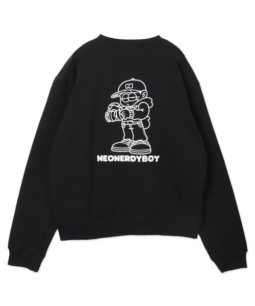 WEGO（ウィゴー）の「WEGO/THEBOYエルボーパッチクルーネックプルオーバー（スウェット・メンズ・ブラック/ホワイト/杢グレー・LARGE/MEDIUM）」の5枚目の写真