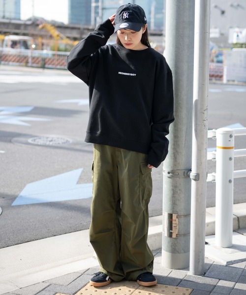 WEGO（ウィゴー）の「WEGO/THEBOYエルボーパッチクルーネックプルオーバー（スウェット・メンズ・ブラック/ホワイト/杢グレー・LARGE/MEDIUM）」の16枚目の写真