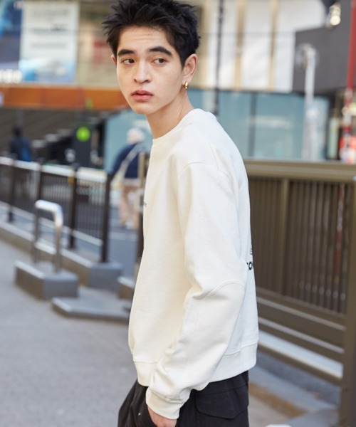 WEGO（ウィゴー）の「WEGO/THEBOYエルボーパッチクルーネックプルオーバー（スウェット・メンズ・ブラック/ホワイト/杢グレー・LARGE/MEDIUM）」の20枚目の写真