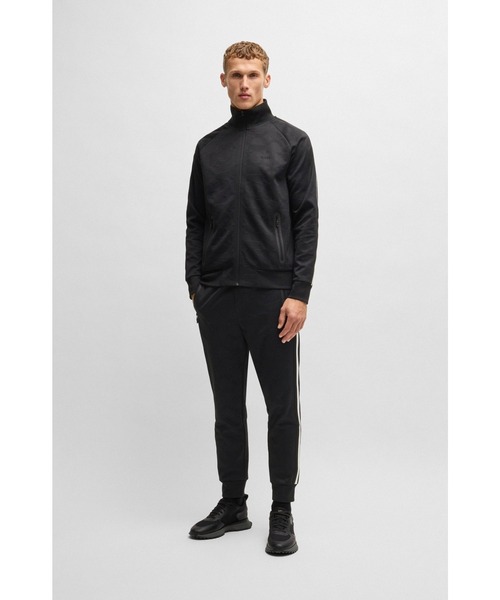 BOSS(ボス)の「サークルジャカード ジップアップ スウェットシャツ サイドバンド(スウェット・メンズ・ブラック・S/M/L/XL/XS/XXL)」の4枚目の写真