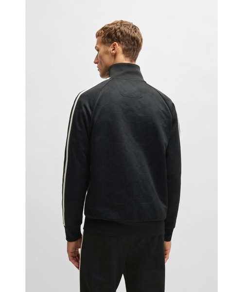BOSS(ボス)の「サークルジャカード ジップアップ スウェットシャツ サイドバンド(スウェット・メンズ・ブラック・S/M/L/XL/XS/XXL)」の3枚目の写真