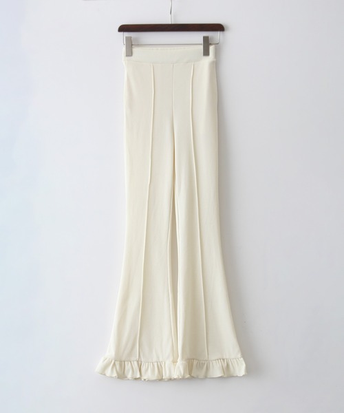 SpRay（スプレイ）の「テレコ裾フリルフレアパンツ（その他パンツ・レディース・ブラック/アイボリー/チャコールグレー・FREE）」の14枚目の写真