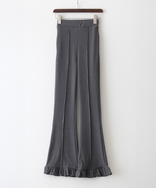 SpRay（スプレイ）の「テレコ裾フリルフレアパンツ（その他パンツ・レディース・ブラック/アイボリー/チャコールグレー・FREE）」の16枚目の写真
