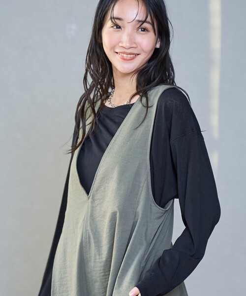 coen（コーエン）の「スソラウンドシアープルオーバー（Tシャツ/カットソー・レディース・オフホワイト/クリーム/ブラック/ライトピンク・M/L）」の3枚目の写真