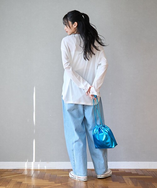 coen（コーエン）の「スソラウンドシアープルオーバー（Tシャツ/カットソー・レディース・オフホワイト/クリーム/ブラック/ライトピンク・M/L）」の10枚目の写真