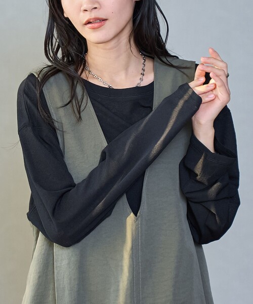 coen（コーエン）の「スソラウンドシアープルオーバー（Tシャツ/カットソー・レディース・オフホワイト/クリーム/ブラック/ライトピンク・M/L）」の11枚目の写真