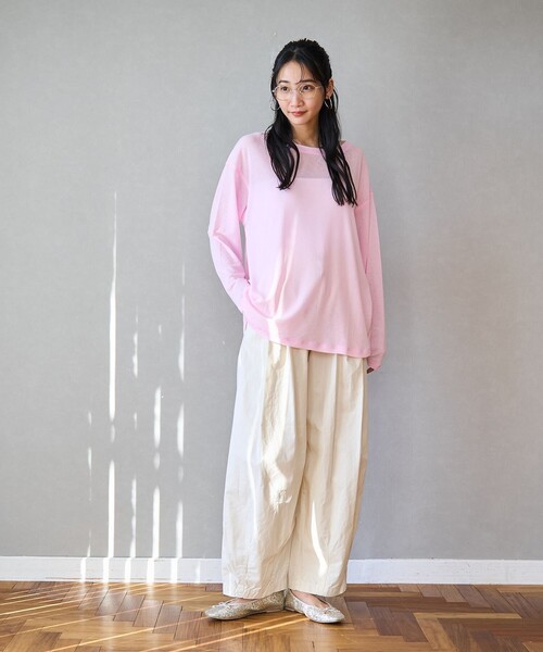 coen（コーエン）の「スソラウンドシアープルオーバー（Tシャツ/カットソー・レディース・オフホワイト/クリーム/ブラック/ライトピンク・M/L）」の14枚目の写真