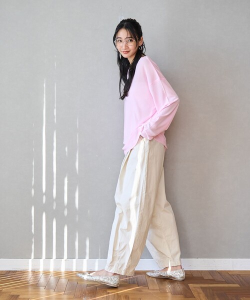 coen（コーエン）の「スソラウンドシアープルオーバー（Tシャツ/カットソー・レディース・オフホワイト/クリーム/ブラック/ライトピンク・M/L）」の15枚目の写真