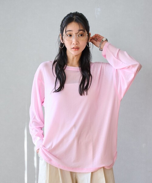 coen（コーエン）の「スソラウンドシアープルオーバー（Tシャツ/カットソー・レディース・オフホワイト/クリーム/ブラック/ライトピンク・M/L）」の16枚目の写真