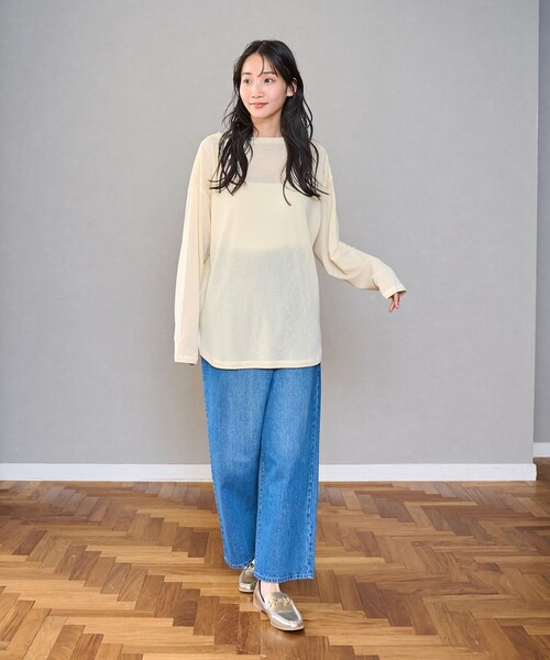 coen（コーエン）の「スソラウンドシアープルオーバー（Tシャツ/カットソー・レディース・オフホワイト/クリーム/ブラック/ライトピンク・M/L）」の20枚目の写真