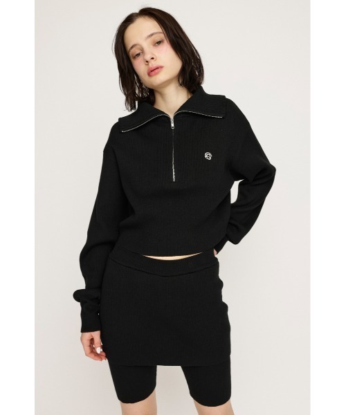 セール】FRONT ZIP KNIT TOPS フロント ジップ ニット トップス