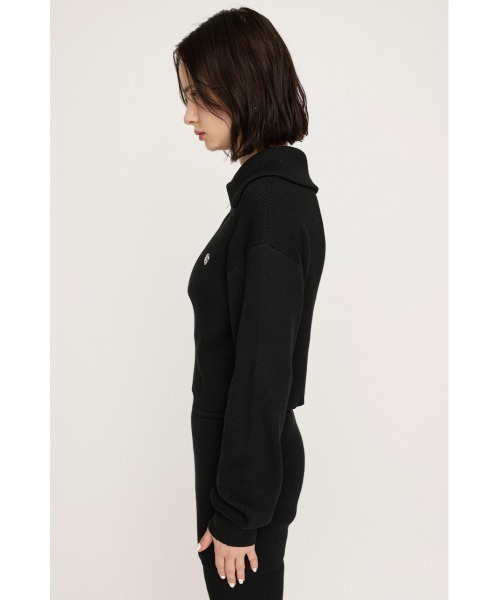 SLY(スライ)の「FRONT ZIP KNIT TOPS フロント ジップ ニット トップス(ニット/セーター・レディース・ライトグリーン/ブラック/杢グレー・FREE)」の8枚目の写真
