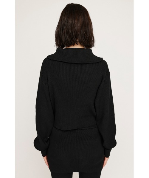 SLY(スライ)の「FRONT ZIP KNIT TOPS フロント ジップ ニット トップス(ニット/セーター・レディース・ライトグリーン/ブラック/杢グレー・FREE)」の9枚目の写真