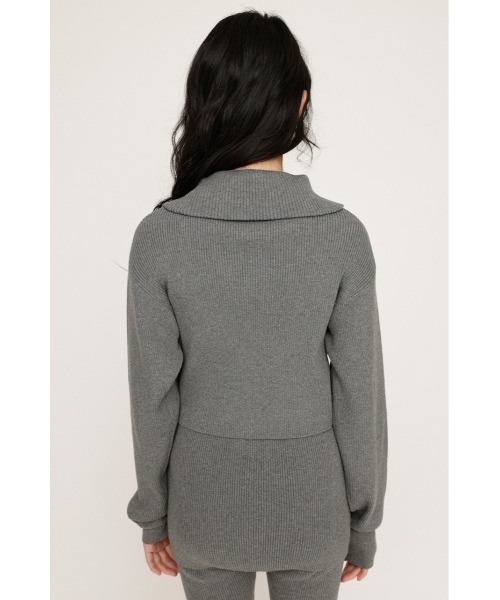 SLY(スライ)の「FRONT ZIP KNIT TOPS フロント ジップ ニット トップス(ニット/セーター・レディース・ライトグリーン/ブラック/杢グレー・FREE)」の15枚目の写真