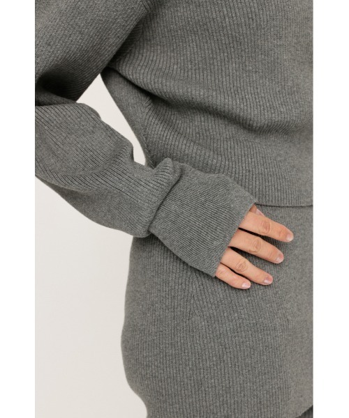 SLY(スライ)の「FRONT ZIP KNIT TOPS フロント ジップ ニット トップス(ニット/セーター・レディース・ライトグリーン/ブラック/杢グレー・FREE)」の17枚目の写真