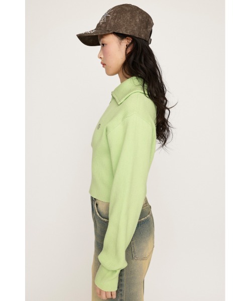 SLY(スライ)の「FRONT ZIP KNIT TOPS フロント ジップ ニット トップス(ニット/セーター・レディース・ライトグリーン/ブラック/杢グレー・FREE)」の21枚目の写真