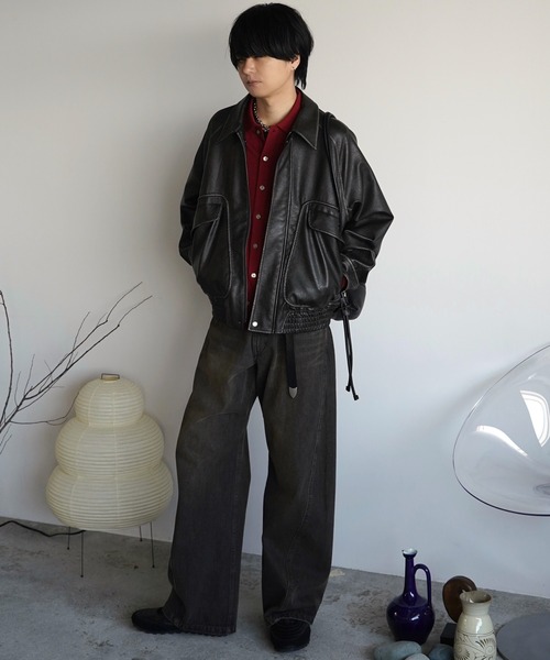 【美品】ARTIFICIAL GRAIN SHORT BLOUSON M ARTIFICIAL GRAIN FLIGHT BLOUSON（ブルゾン）｜WYM LIDNM