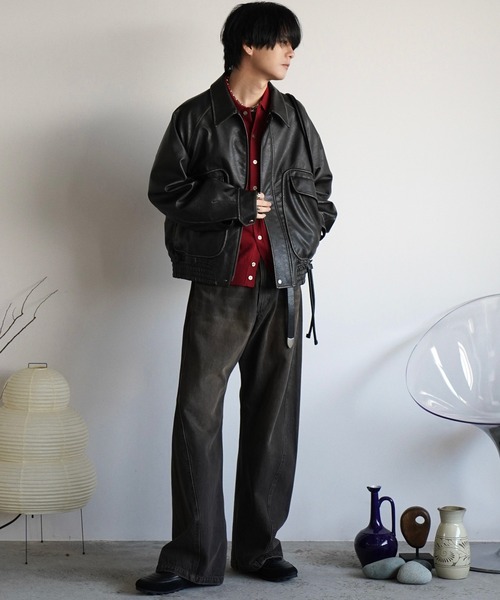 ジャケット・アウター WYM ARTIFICIAL GRAIN MILITARY BLOUSON ARTIFICIAL GRAIN MILITARY BLOUSON（ブルゾン）｜WYM LIDNM