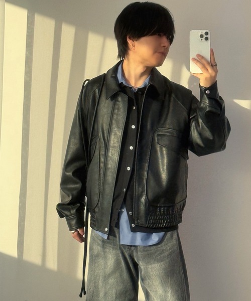 セール】ARTIFICIAL GRAIN FLIGHT BLOUSON（ブルゾン）｜WYM LIDNM