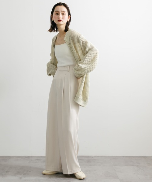 SENSE OF PLACE by URBAN RESEARCH（センスオブプレイスバイアーバンリサーチ）の「『ユニセックス』『洗濯可』シアーメッシュドライバーズカーディガン（カーディガン/ボレロ・メンズ・ブラック/アイボリー/ミント・LARGE/MEDIUM）」の11枚目の写真