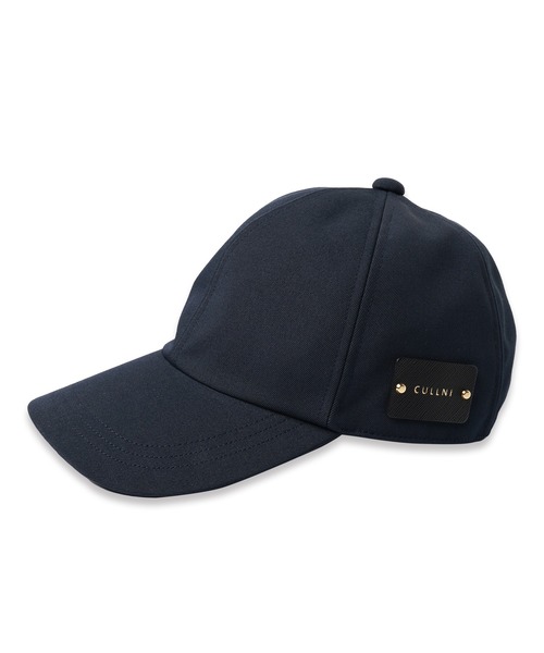 CULLNI（クルニ）の「Wool Gabardine Leather Emblem Cap（キャップ・メンズ・ネイビー/ブラック/オフホワイト・ONESIZE）」の5枚目の写真
